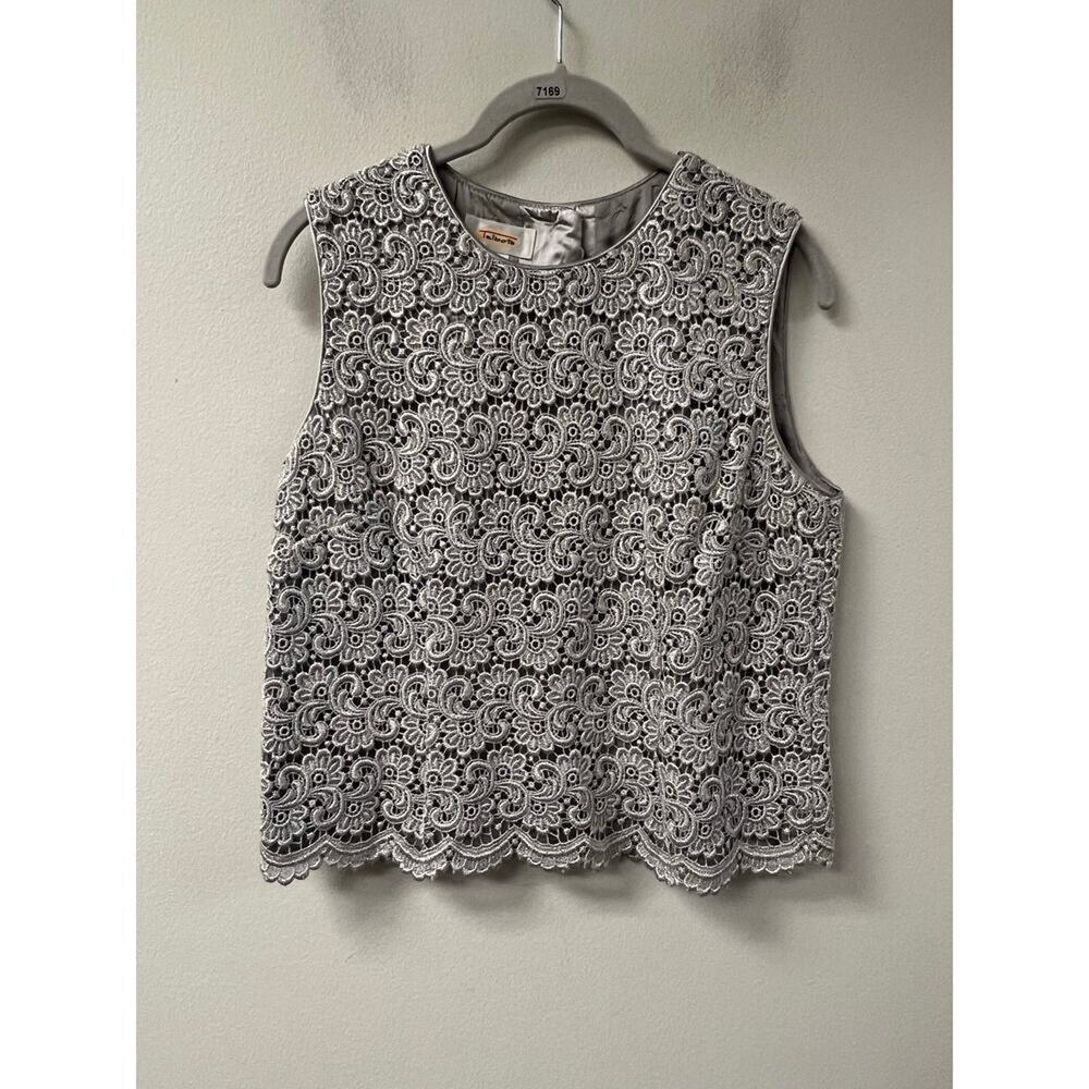 Talbots Silver Tan Sleeveless Shell Size 6